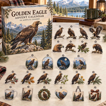 Golden Eagle Advent Calendar 2026 - 24-Day Countdown, Acrylic Charms