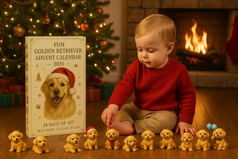 Golden Retriever Advent Calendar 2026 24 Days Of Joy Holiday Countdown Puppy Christmas Acrylic