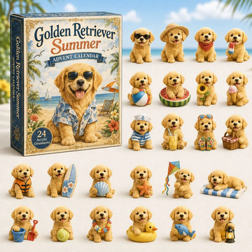 Golden Retriever Summer Advent Calendar 2026 - 24-Day Countdown, Acrylic Charms Every Day Bring New Suprises