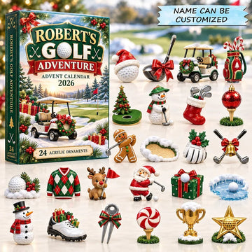 Golf Adventure Advent Calendar 2026 - 24-Day Countdown, Acrylic Charms-3