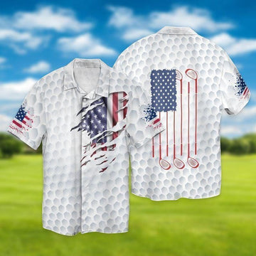 Golf Aloha Hawaiian Shirts For Summer, USA Flag Independence Day Golf Sports Hawaiian Shirt For Men Women, 4th July Gift For Golf Team Lovers, Golfer