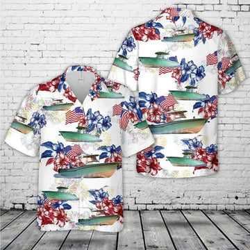 Grady-White Canyon Boat Hawaiian Shirt, 4th of July Center Console Patriotic Shirt, America 1776-2026 250th Anniversary Gift