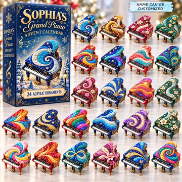 Grand Piano Advent Calendar 2026 - 24-Day Countdown, Acrylic Charms