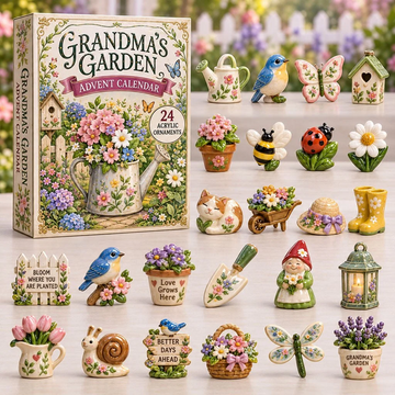 Grandmas Garden Advent Calendar 2026 - 24-Day Countdown, Acrylic Charms Every Day Bring New Suprises