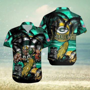 Green Bay Packers Mascot Design NFL Hawaiian Shirt, Green Bay Packers Fan Shirt for Sale