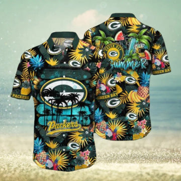 Green Bay Packers NFL Flower Hawaiian Shirt, Packers Merchandise