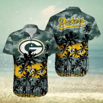 Green Bay Packers Palm Tree Design NFL Hawaiian Shirt, Packers Shirt