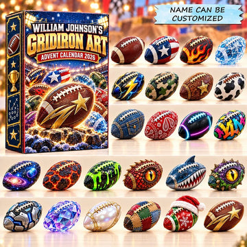 Gridiron Art Advent Calendar 2026 - 24-Day Countdown, Acrylic Charms