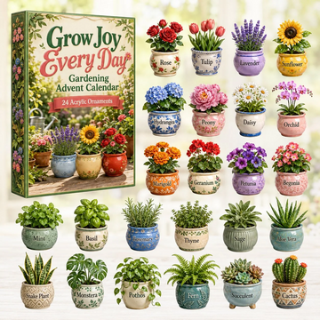 Grow Joy Every Day Gardening Advent Calendar 2026 - 24-Day Countdown, Acrylic Charms Every Day Bring New Suprises