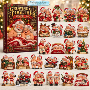 Growing Old Together Christmas Advent Calendar 2026 - 24-Day Countdown, Acrylic Charms