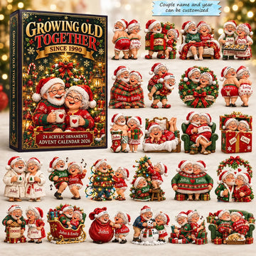 Growing Old Together Christmas Love Advent Calendar 2026 - 24-Day Countdown, Acrylic Charms