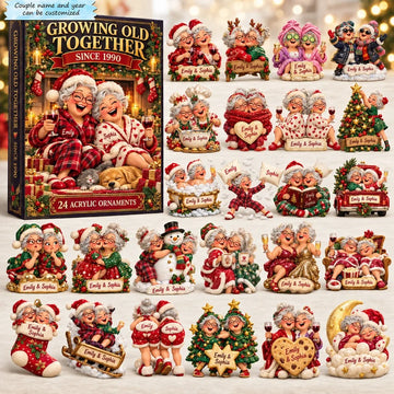 Growing Old Together Her Love Advent Calendar 2026 - 24-Day Countdown, Acrylic Charms