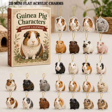Guinea Pig Character Advent Calendar 2026 24 Day Festive Countdown Acrylic Charms Blind Box Gift For Guinea Pig Lovers