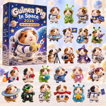 Guinea Pig In Space Advent Calendar 2026 - 24-Day Countdown, Acrylic Charms