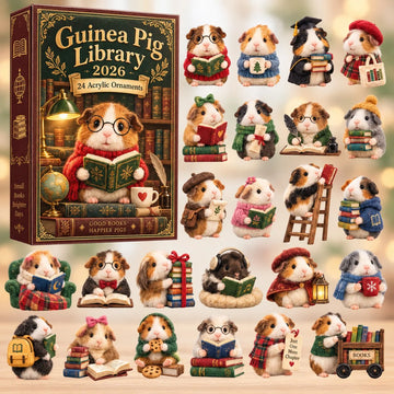 Guinea Pig Library Advent Calendar 2026 - 24-Day Countdown, Acrylic Charms