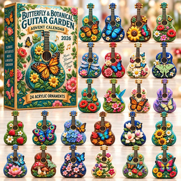 Guitar Vintage Groove Advent Calendar 2026 - 24-Day Countdown, Acrylic Charms