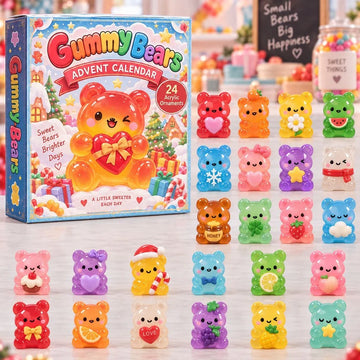 Gummy Bears Advent Calendar 2026 - 24-Day Countdown, Acrylic Charms