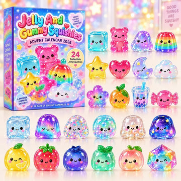 Gummy Squishy Advent Calendar 2026 - 24-Day Countdown, Acrylic Charms
