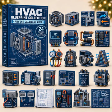HVAC Blueprint Advent Calendar 2026 - 24-Day Countdown, Acrylic Charms