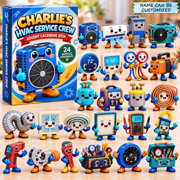 HVAC Crew Advent Calendar 2026 - 24-Day Countdown, Acrylic Charms