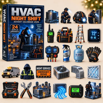 HVAC Night Shift Advent Calendar 2026 - 24-Day Countdown, Acrylic Charms