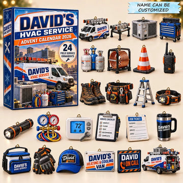 HVAC Service Advent Calendar 2026 - 24-Day Countdown, Acrylic Charms