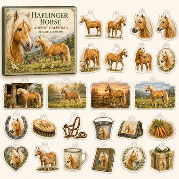 Haflinger Horse Advent Calendar 2026 - 24-Day Countdown, Acrylic Charms