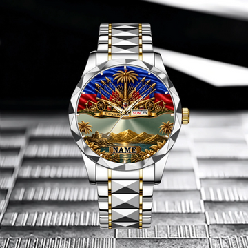 Haitian Heritage Customized Watch - Personalized Name - Gift For Proud Haitians