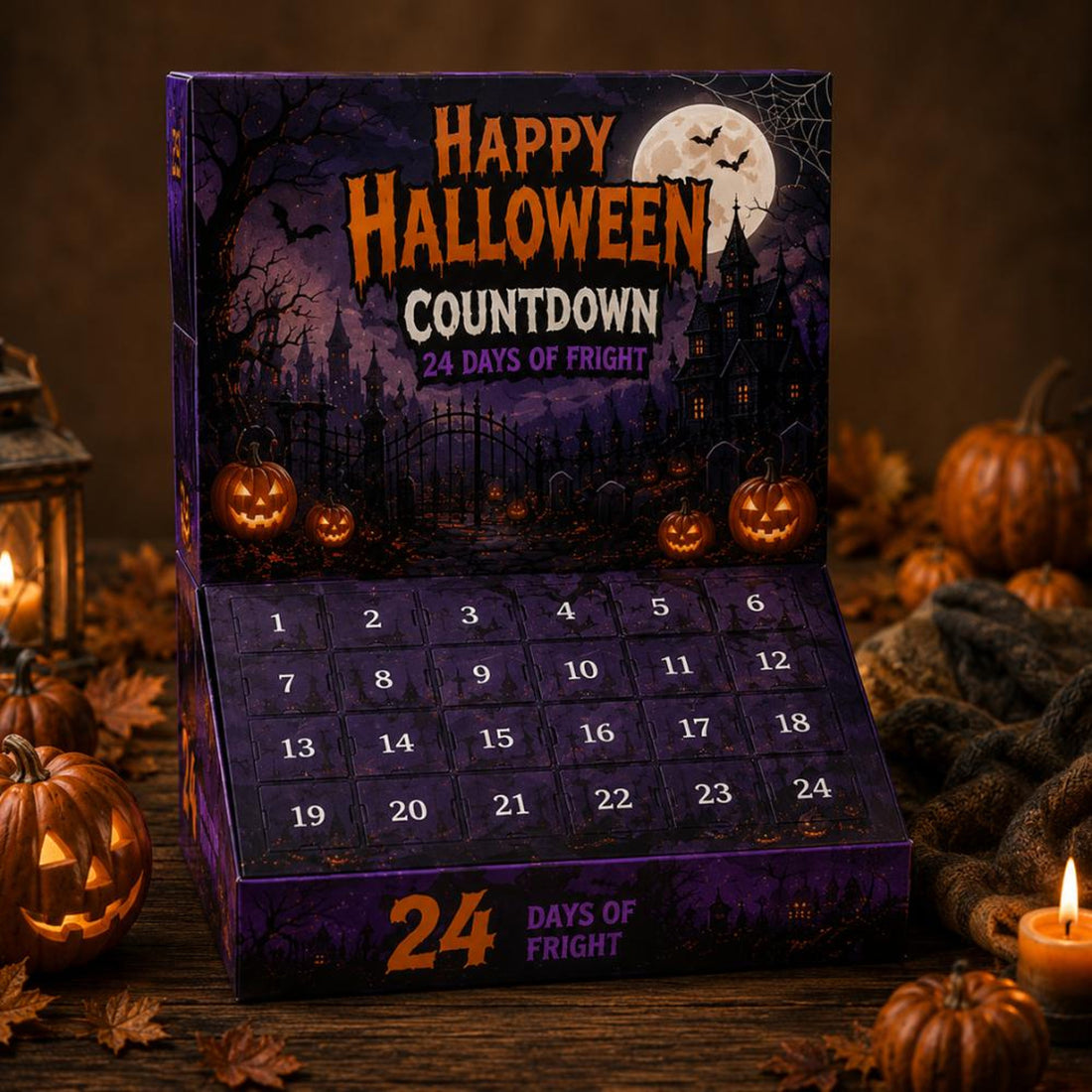 Halloween Advent Calendar 2026 24 Day Blind Box Mystery Box Resin Figurines Halloween Countdown Box Spooky Collectibles Halloween Gift