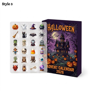 Halloween Advent Calendar 2026 Blind Box 24 Days Spooky Countdown Collectible Creepy Charms Mystery Mini Ornament Gift For Kids