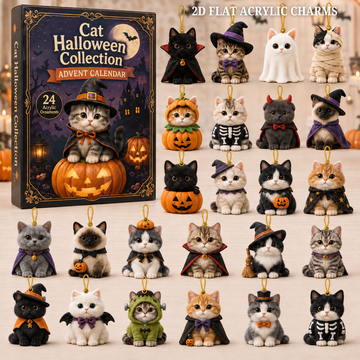 Halloween Cat Advent Calendar 2026 24 Day Festive Countdown Acrylic Charms Blind Box Gift For Halloween Lovers