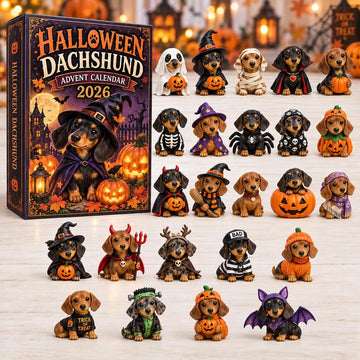 Halloween Dachshund Advent Calendar 2026 - 24-Day Countdown, Acrylic Charms