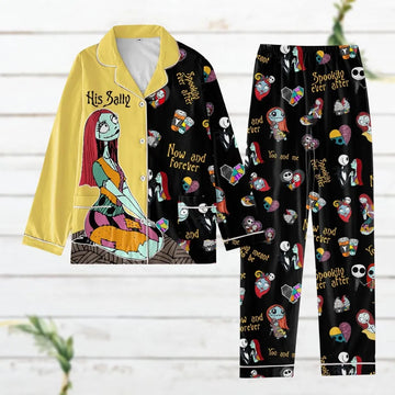 Halloween His Sally Pajamas Set, Nightmare Before Christmas Merch, Disney Skeleton