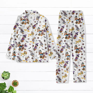 Halloween Mickey and Friends Pajama Set, Long Sleeve Disney Sleepwear, Pumpkin Witch Ghost Pjs, Cozy Fall PJs for Women & Kids