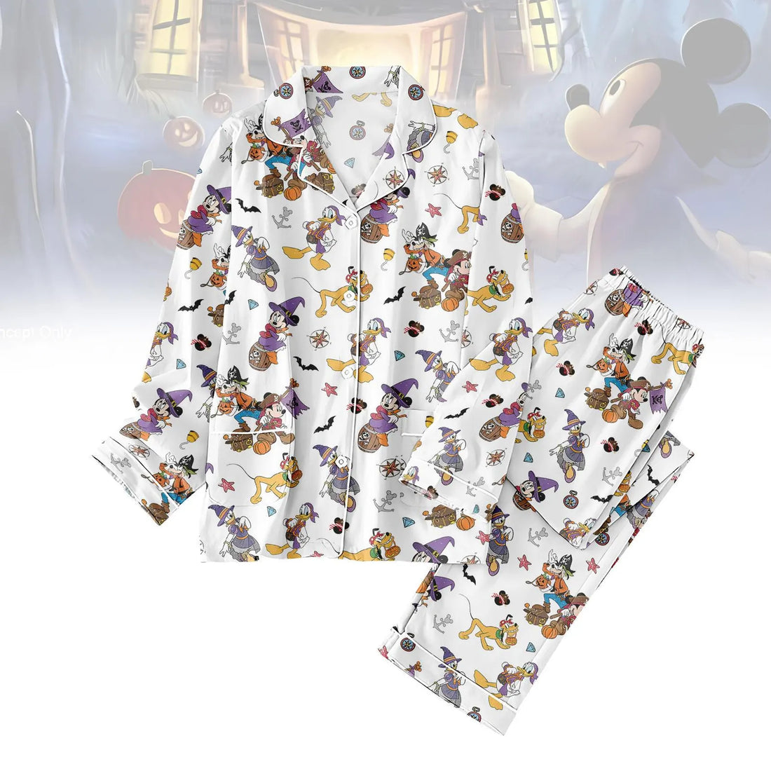 Halloween Mickey and Friends Pajama Set, Long Sleeve Disney Sleepwear, Pumpkin Witch Ghost Pjs, Cozy Fall PJs for Women & Kids