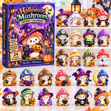 Halloween Mushroom Advent Calendar 2026 - 24-Day Countdown, Acrylic Charms