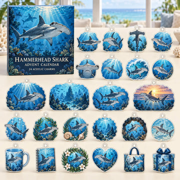 Hammerhead Shark Advent Calendar 2026 - 24-Day Countdown, Acrylic Charms