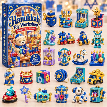 Hanukkah Toy Workshop advent calendar 2026 - 24-Day Countdown, Acrylic Charms