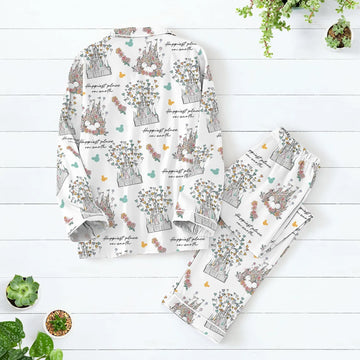 Happiest Place On Earth Pajamas Set, Disney Magical Castle Pajamas, Disney Castle Pajamas, Disney Castle Floral Gift