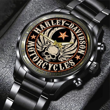 Harley---Davidson Black Stainless Steel Watch, Gift For Him