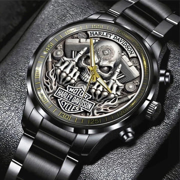 Harley Black Stainless Steel Watch