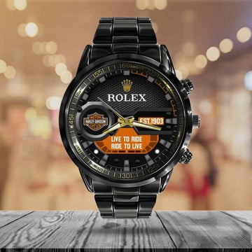 Harley Davidson Black Stainless Steel Watch