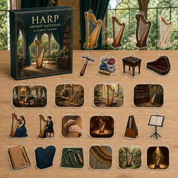 Harp Advent Calendar 2026 - 24-Day Countdown, Acrylic Charms