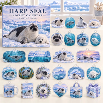 Harp Seal Advent Calendar 2026 - 24-Day Countdown, Acrylic Charms