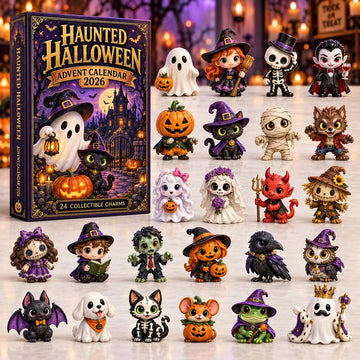 Haunted Halloween Ghosts advent calendar 2026 - 24-Day Countdown, Acrylic Charms