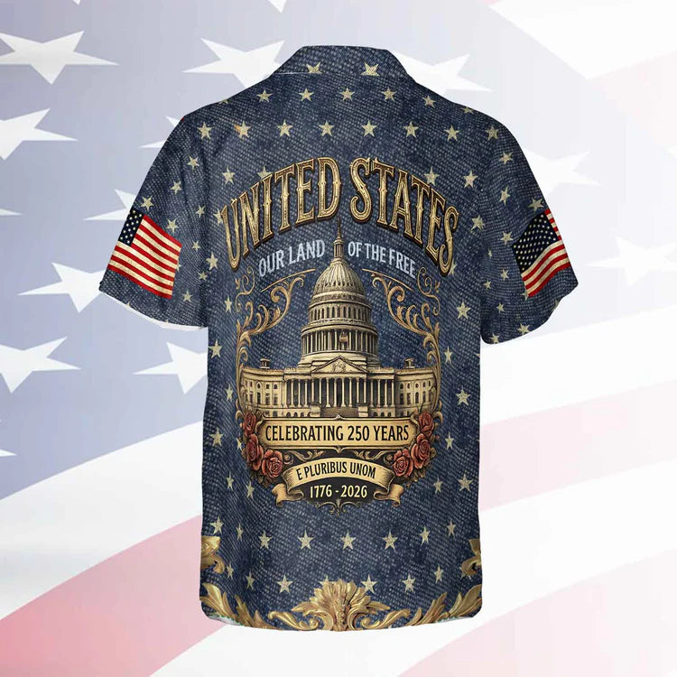 Vintage USA 250 Years Anniversary Hawaiian Shirt  Patriotic Eagle Freedom Faith AOP Hawaiian Shirt 684943