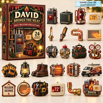Heating Service Advent Calendar 2026 - 24-Day Countdown, Acrylic Charms