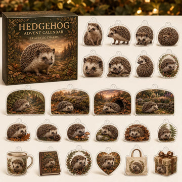 Hedgehog Advent Calendar 2026 - 24-Day Countdown, Acrylic Charms