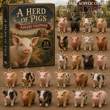Herd Of Pigs Advent Calendar 2026 24 Day Festive Countdown Acrylic Charms Blind Box Gift For Farm Lovers