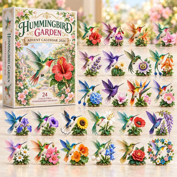 Hibiscus Hummingbird Garden Advent Calendar 2026 - 24-Day Countdown, Acrylic Charms